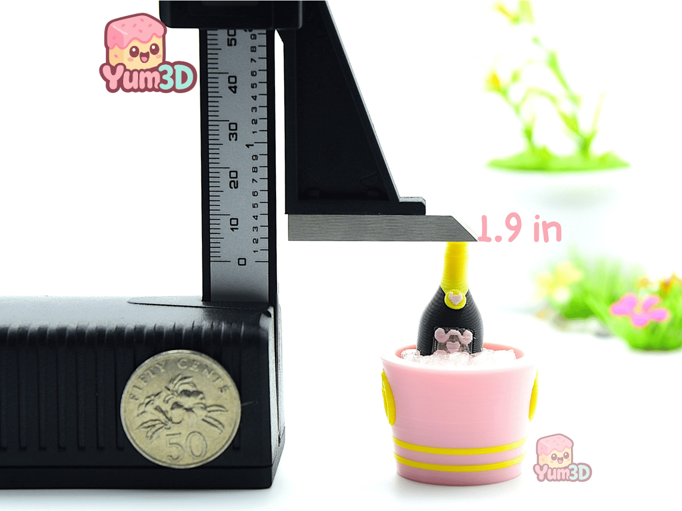 🍷 Yum3D Wine Bucket Fidget Clicker Keychain - Cute Backpack